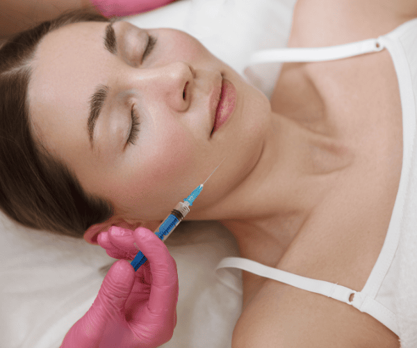 Woman having Polynucleotides injection treatment at River Aesthetics